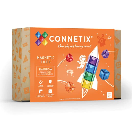 Connetix® Rainbow Square Magnetic Tiles Kit